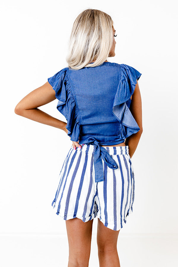 Palm Tree Lane Striped Shorts