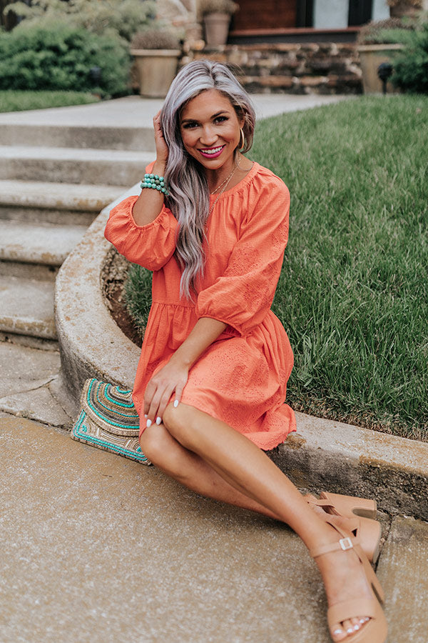 Tulip Twirls Embroidered Shift Dress