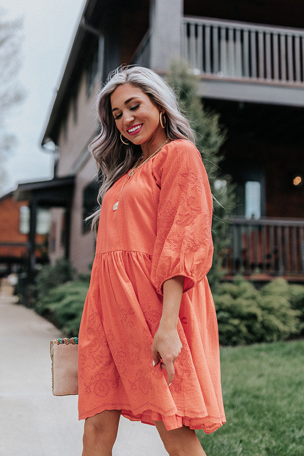 Tulip Twirls Embroidered Shift Dress