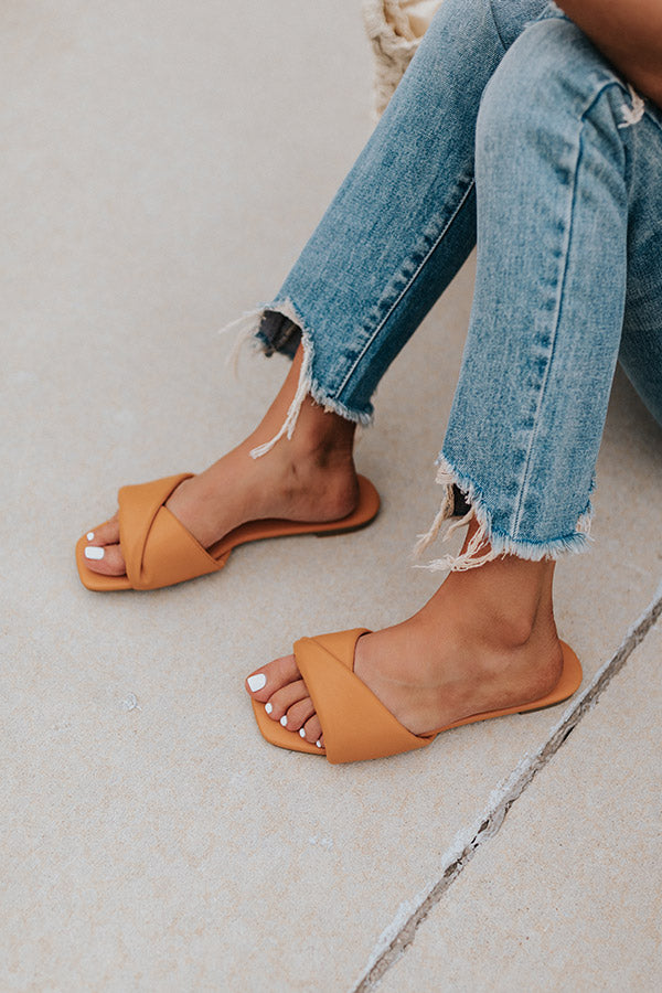 The Sequoia Faux Leather Sandal In Orange