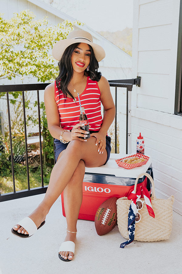 Sweeter In Stripes Shift Tank In Red