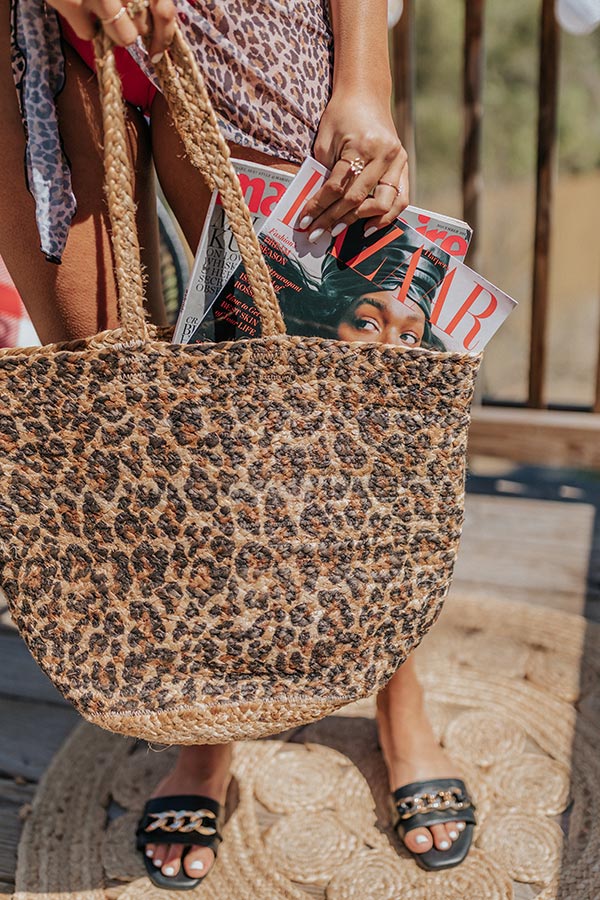 Vino In Verona Leopard Jute Bag
