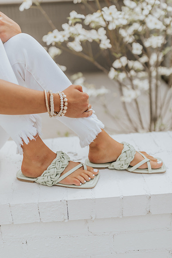 The Venice Faux Leather Sandal In Pear