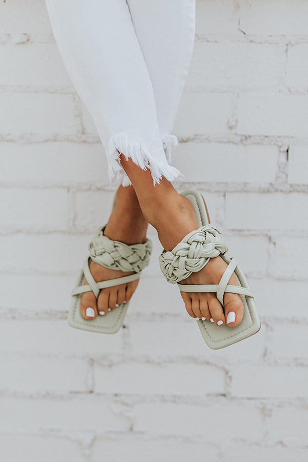 The Venice Faux Leather Sandal In Pear
