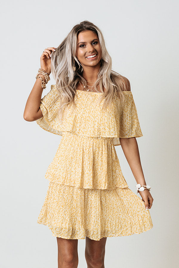 Marco Island Tiered Dress In Yellow