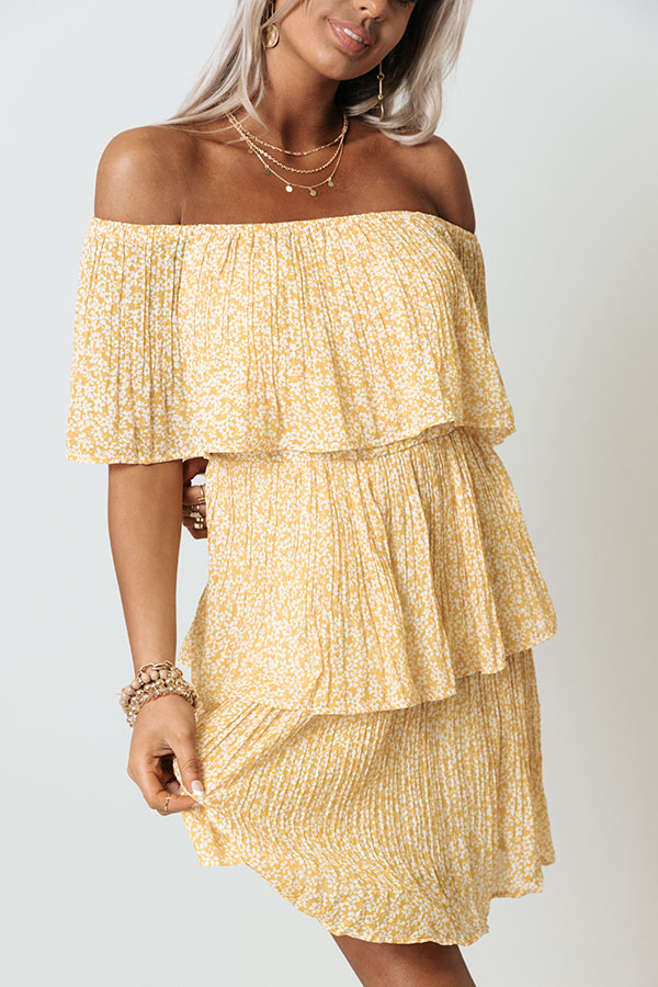 Marco Island Tiered Dress In Yellow