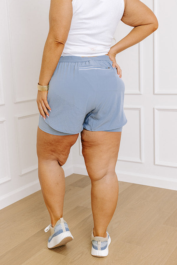 Light Jog Shorts In Airy Blue Curves