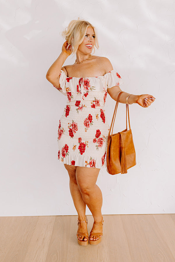 Ventura Highway Smocked Dress In Cream Curves