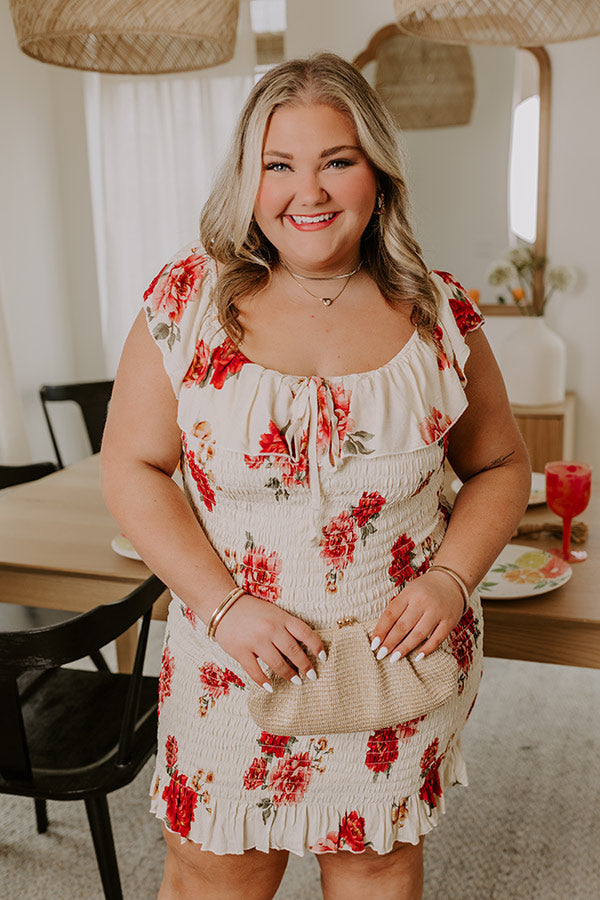 Ventura Highway Smocked Dress In Cream Curves