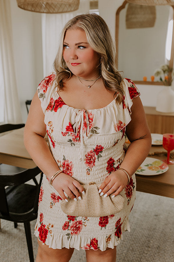 Ventura Highway Smocked Dress In Cream Curves