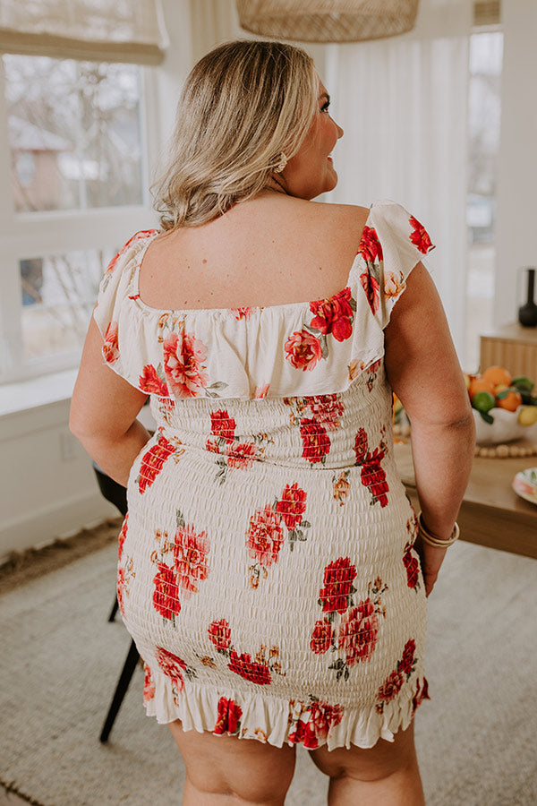 Ventura Highway Smocked Dress In Cream Curves