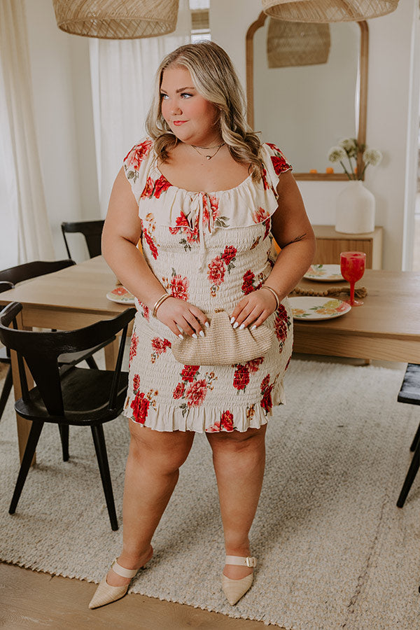 Ventura Highway Smocked Dress In Cream Curves