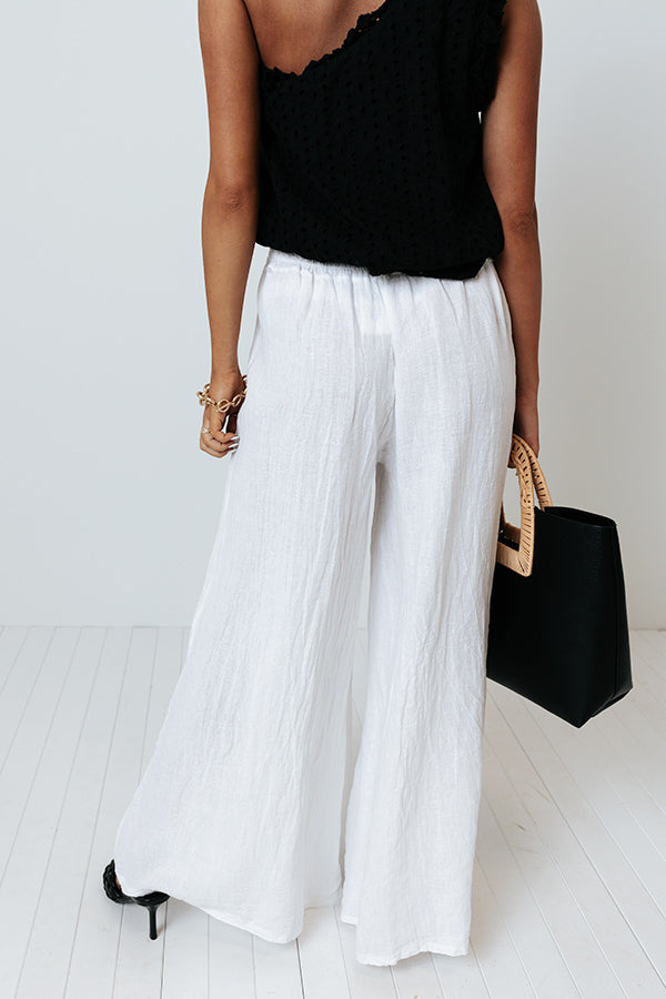 The Nirvana High Waist Linen Pants In White
