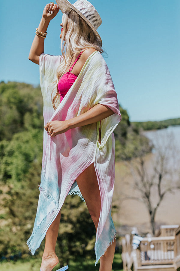 Around The Pool Tie Dye Overlay In Lime Punch