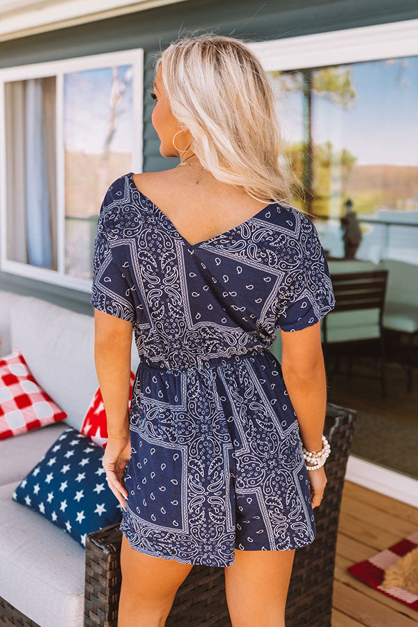 Fireworks By The Pier Paisley Romper