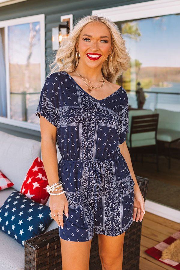 Fireworks By The Pier Paisley Romper
