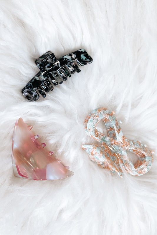 Regal Night Hair Claw Clip Set In Limpet Shell