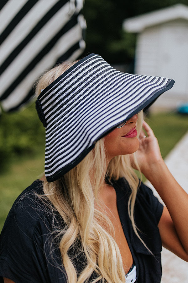 Seaside Style Raffia Visor In Black