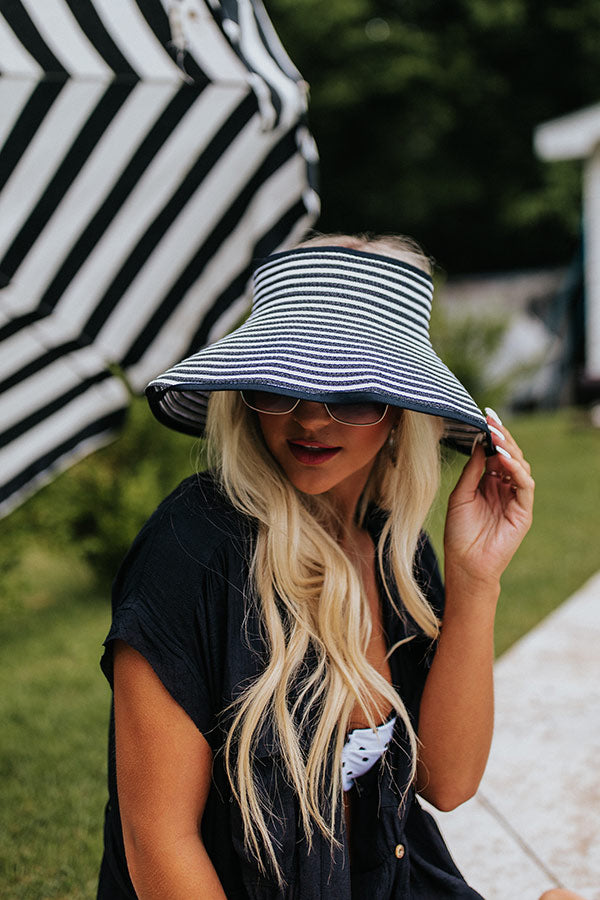 Seaside Style Raffia Visor In Black