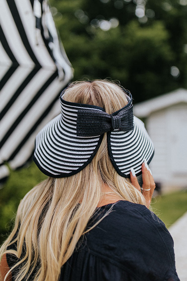 Seaside Style Raffia Visor In Black