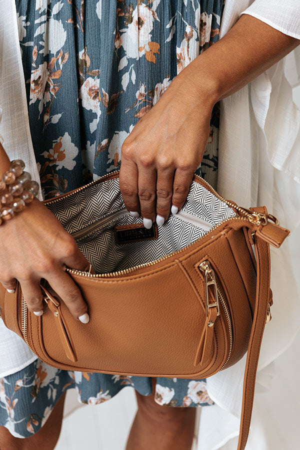 Adventure In The Air Faux Leather Crossbody In Brown