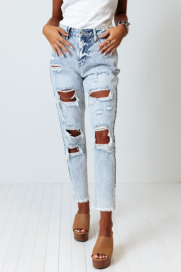 KanCan The Declan High Waist Mom Jean In Light Acid Wash