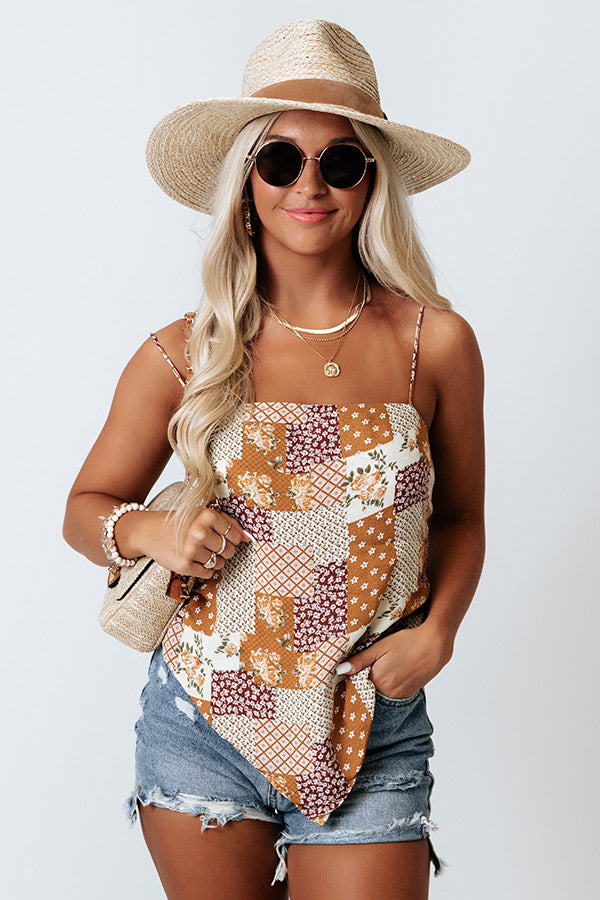 High Tower Ave Colorblock Top In Copper