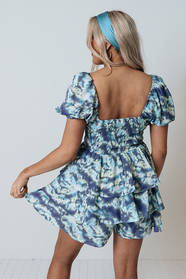 Divine Destiny Tiered Romper In Riverside