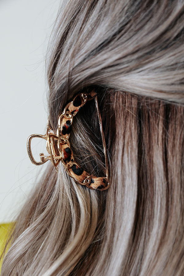 Chardonnay Babe Hair Claw In Tan Leopard