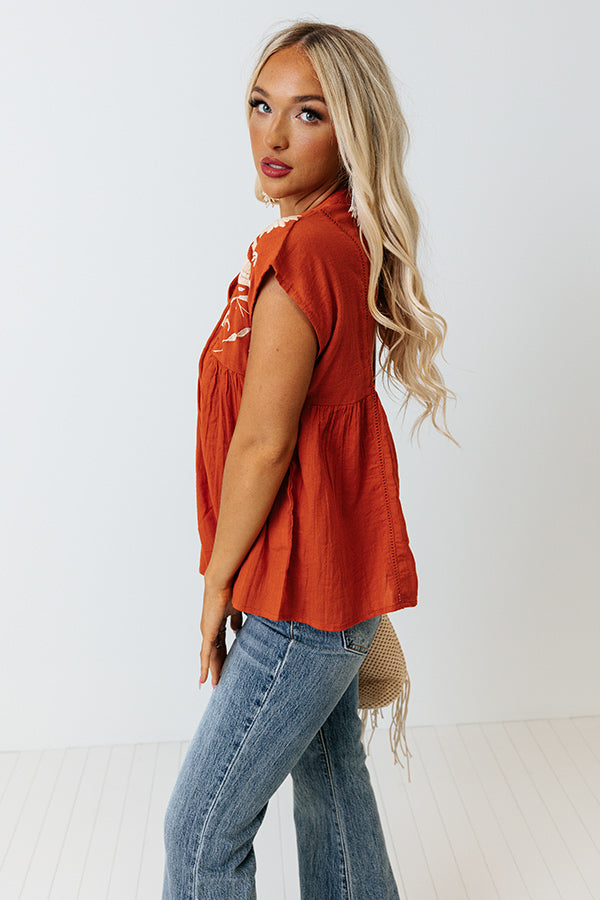 Bali Awaits Embroidered Top