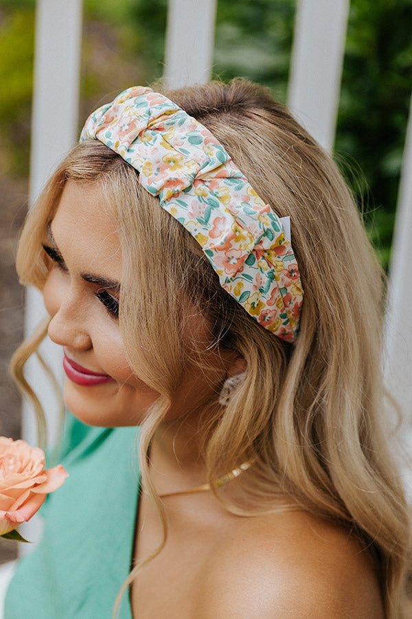 Blossom Babe Floral Headband In Jade