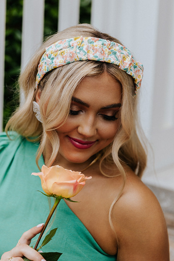 Blossom Babe Floral Headband In Jade