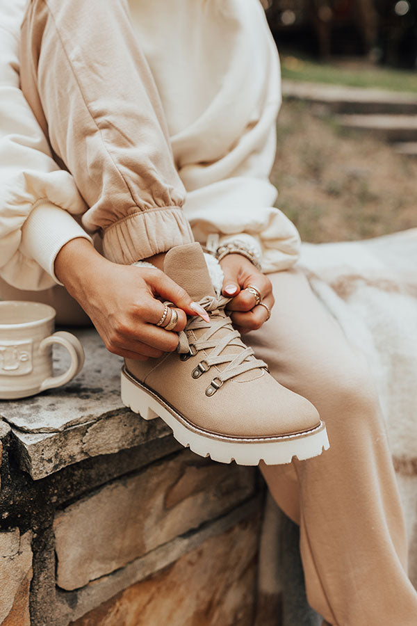 The Chase Faux Suede Boot In Iced Latte