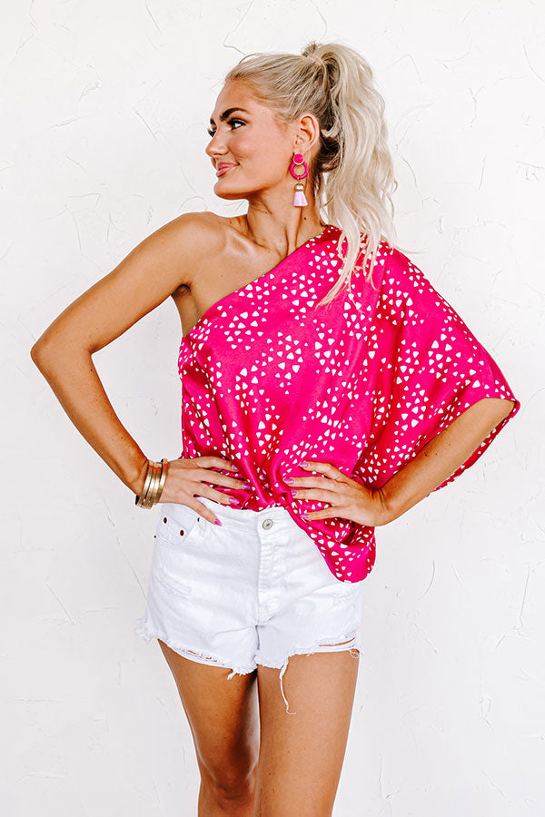 Definitely Dreamy Shift Top In Hot Pink