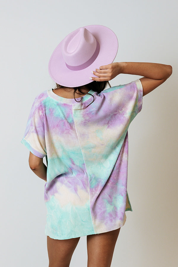 Weekend Hang Out Tie Dye Shift Tee In Lavender
