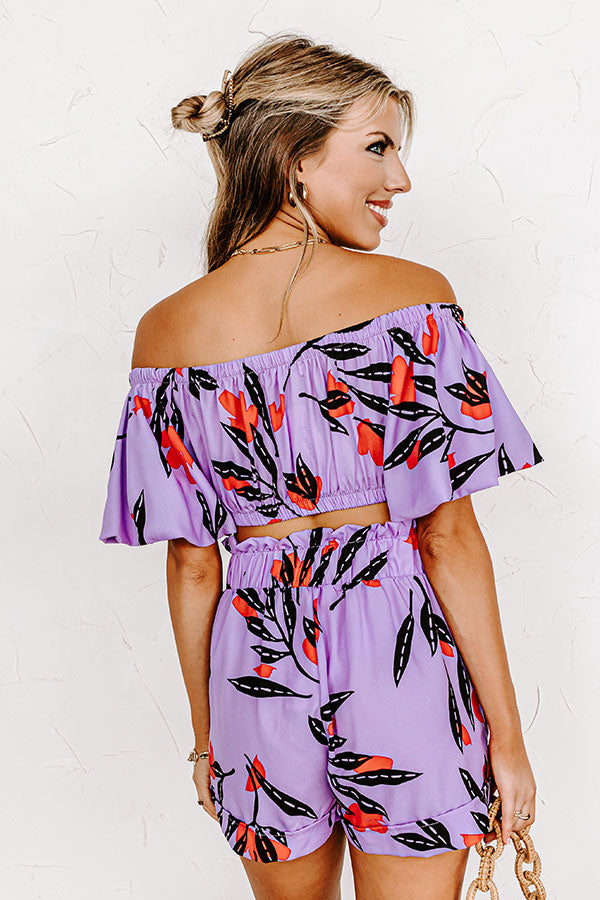 Heart Of Hawaii Crop Top In Lavender