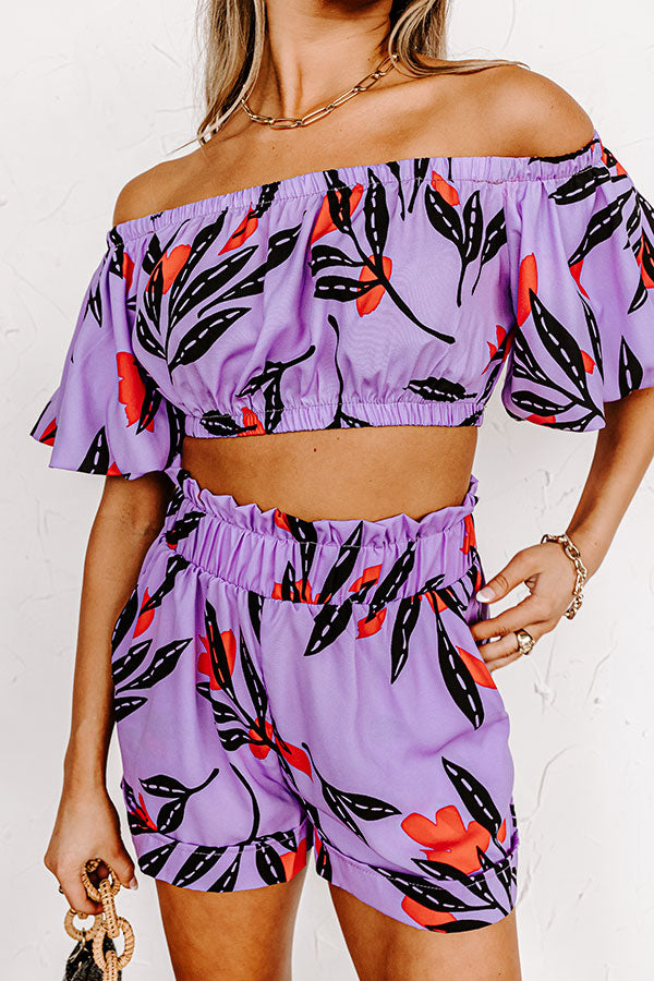 Heart Of Hawaii Crop Top In Lavender