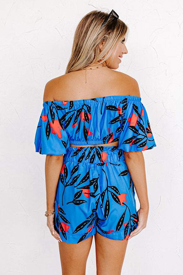 Heart Of Hawaii Crop Top In Ocean Blue