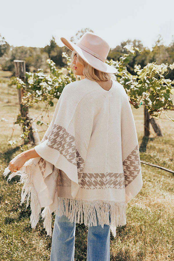 Fall Kinda Girl Poncho In Birch