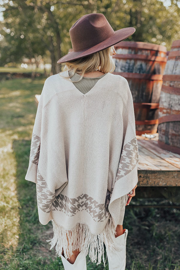 Fall Kinda Girl Poncho In Birch