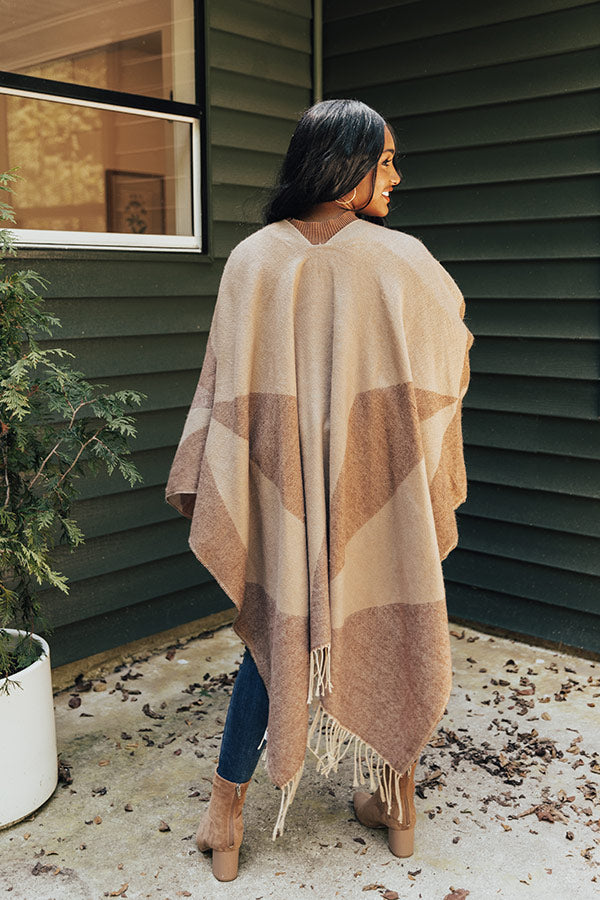 Denver Debut Poncho In Chocolate