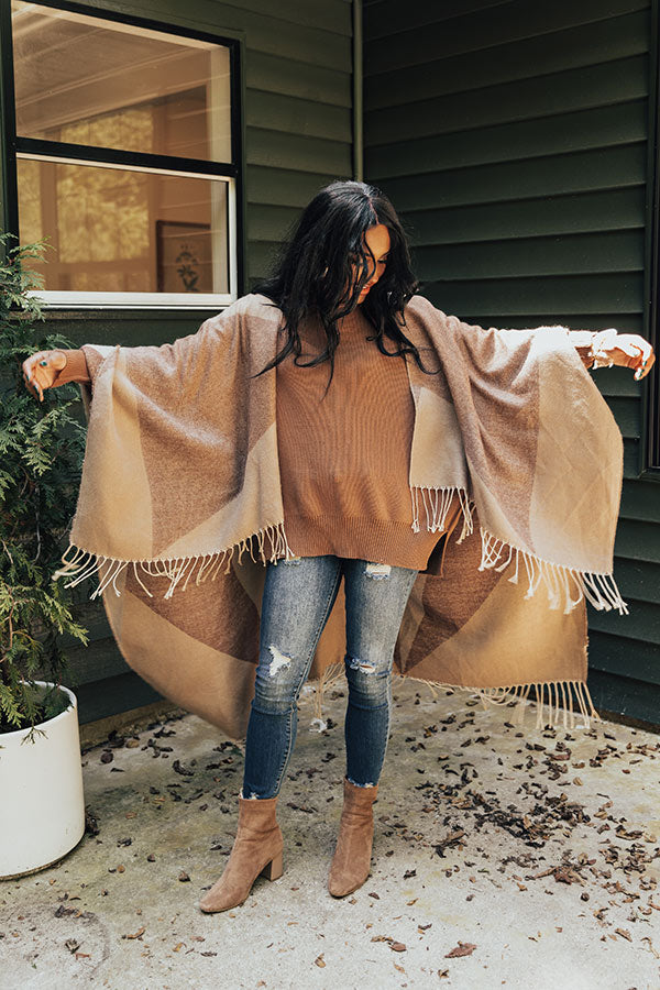 Denver Debut Poncho In Chocolate
