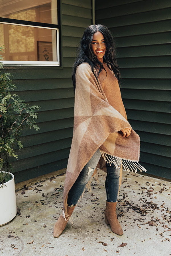 Denver Debut Poncho In Chocolate