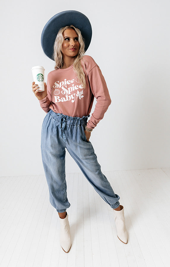 Spice Spice Baby Graphic Sweatshirt in Blush