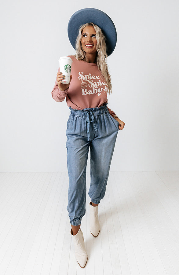 Spice Spice Baby Graphic Sweatshirt in Blush