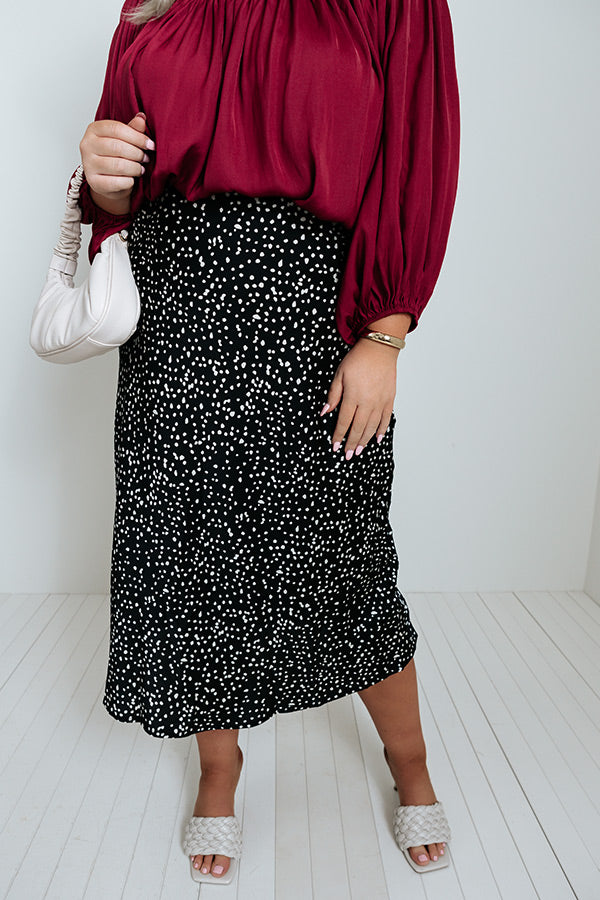 Faded Days Midi Skirt In Black Curves