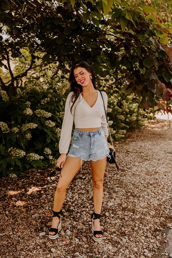 World's Apart Crop Top In Cream