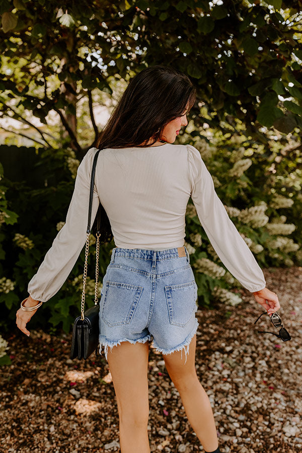 World's Apart Crop Top In Cream