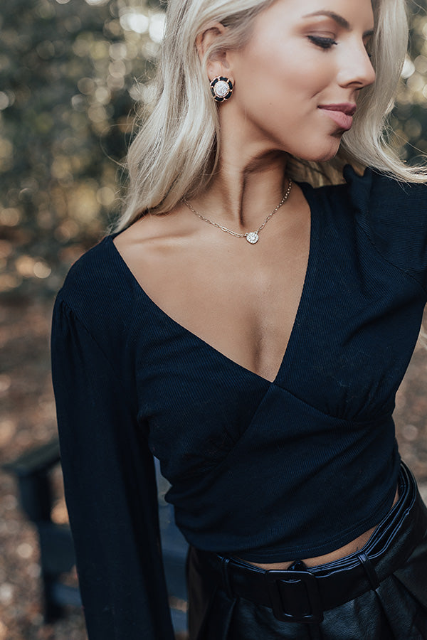 World's Apart Crop Top In Black