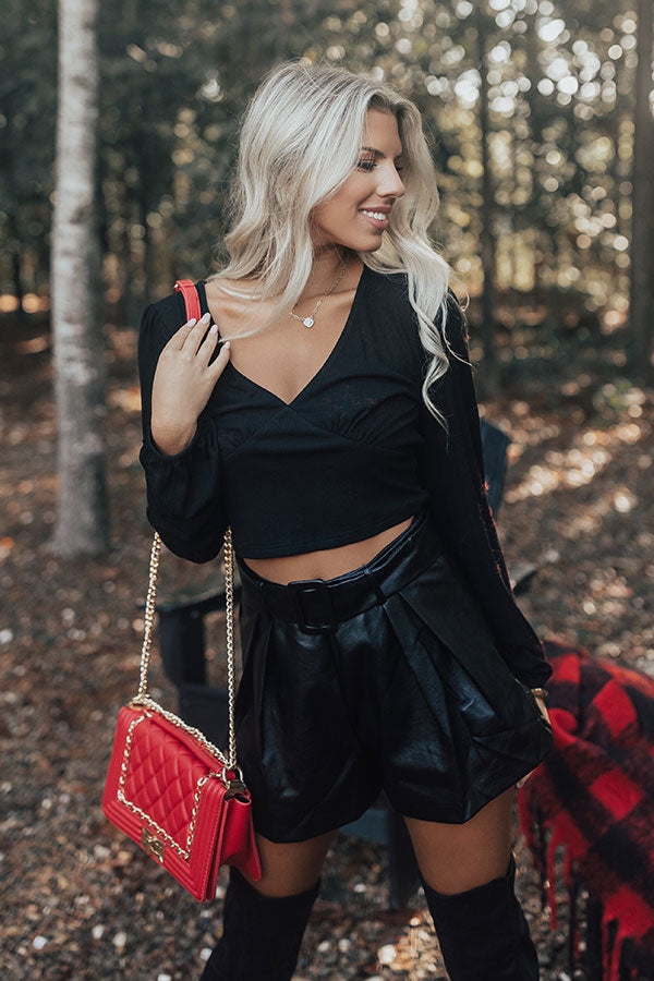 World's Apart Crop Top In Black